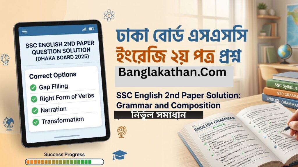 এসএসসি ঢাকা বোর্ড ইংরেজি ২য় পত্র প্রশ্ন সমাধান 2026