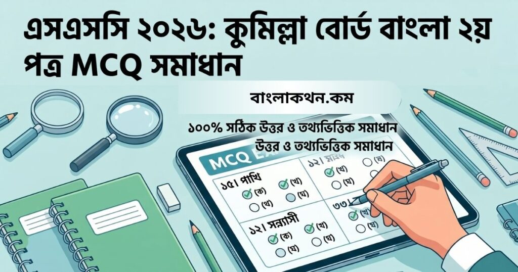এসএসসি বাংলা ২য় পত্র MCQ সমাধান ২০২৬ (চট্টগ্রাম বোর্ড)
