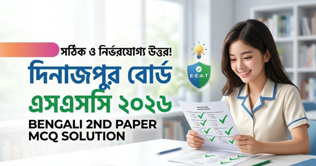 এসএসসি বাংলা ২য় পত্র MCQ সমাধান ২০২৬ – দিনাজপুর বোর্ড