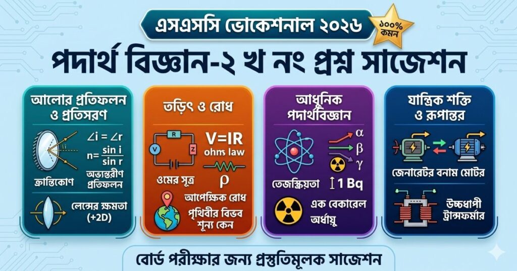 এসএসসি ভোকেশনাল পদার্থ বিজ্ঞান-২ সাজেশন ২০২৬