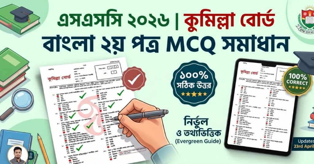 এসএসসি ২০২৬ বাংলা ২য় পত্র mcq সমাধান (কুমিল্লা বোর্ড)