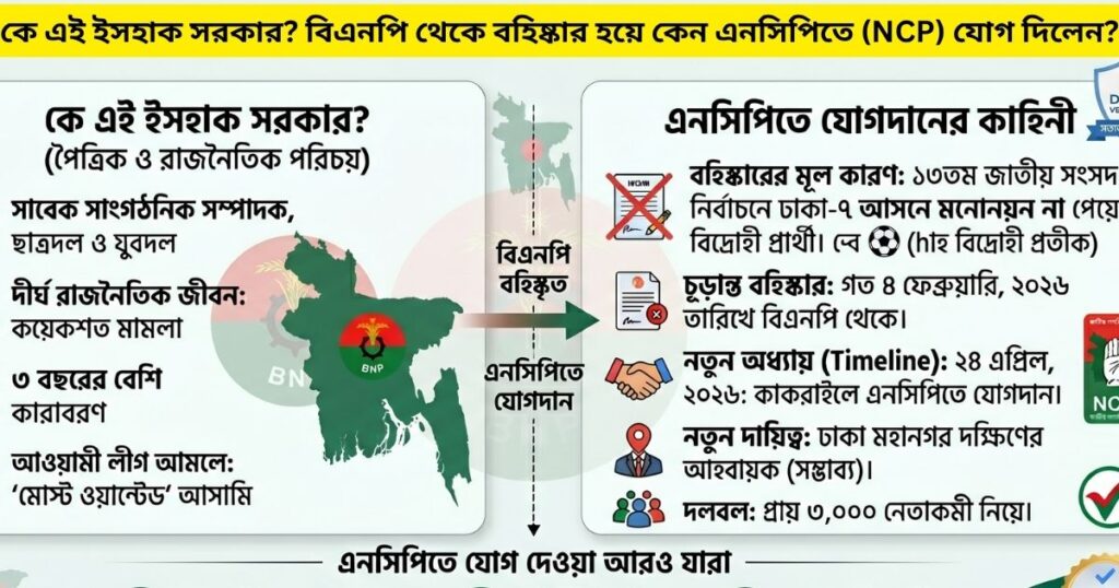 কে এই ইসহাক সরকার বিএনপি থেকে বহিষ্কার হয়ে কেন এনসিপিতে (NCP) যোগ দিলেন