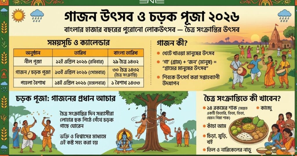 গাজন কত তারিখে ২০২৬ গাজন উৎসব ও চড়ক পূজা