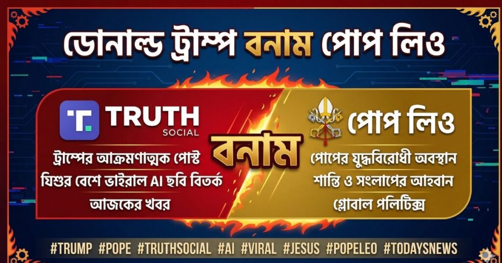 ডোনাল্ড ট্রাম্প ও পোপ লিওর দ্বন্দ্ব এবং যিশুর বেশে ট্রাম্পের ভাইরাল AI ছবি