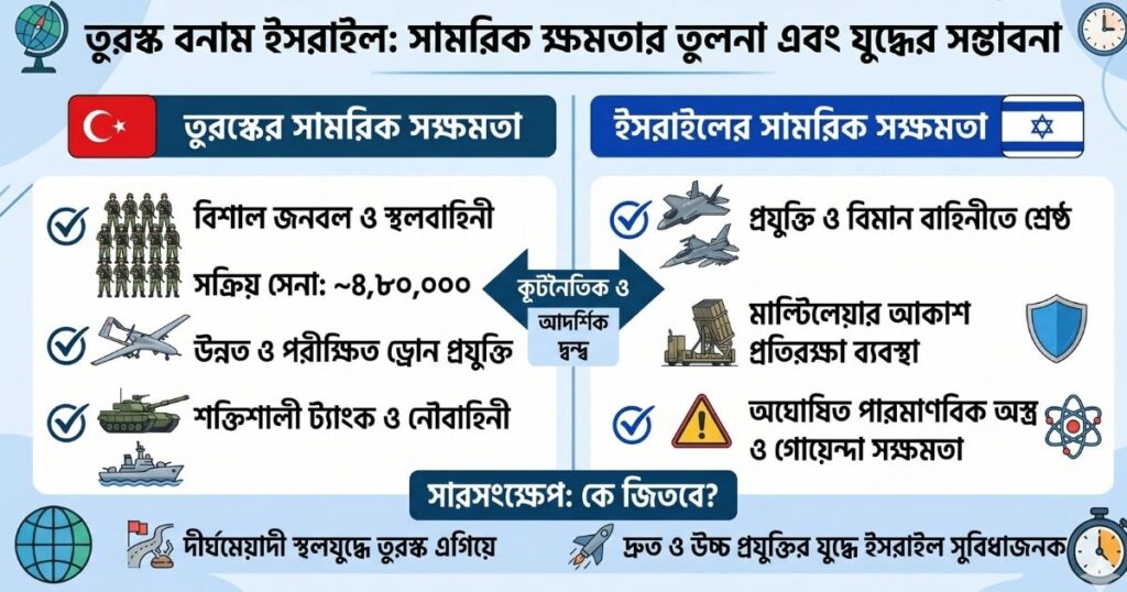তুরস্ক বনাম ইসরাইল সামরিক শক্তির তুলনা এবং যুদ্ধের সম্ভাবনা