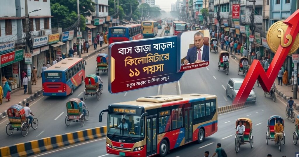 বাস ভাড়া বাড়ল কিলোমিটারে ১১ পয়সা