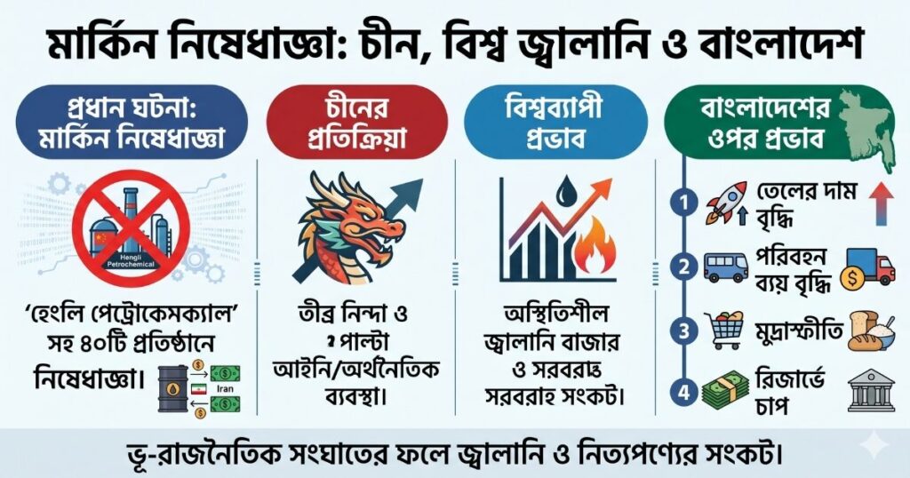 মার্কিন নিষেধাজ্ঞার নিশানায় চীনের তেল শোধনাগার