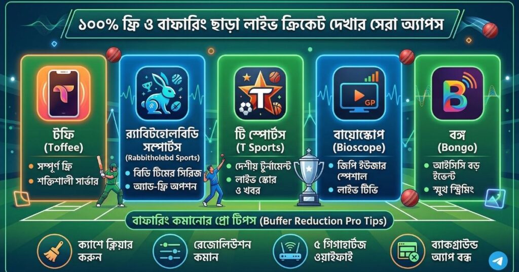 মোবাইল দিয়ে লাইভ ক্রিকেট খেলা দেখার সেরা অ্যাপস
