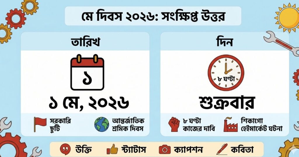 শ্রমিক দিবস ২০২৬ উক্তি, স্ট্যাটাস, ক্যাপশন, কবিতা ও বিশেষ লেখা