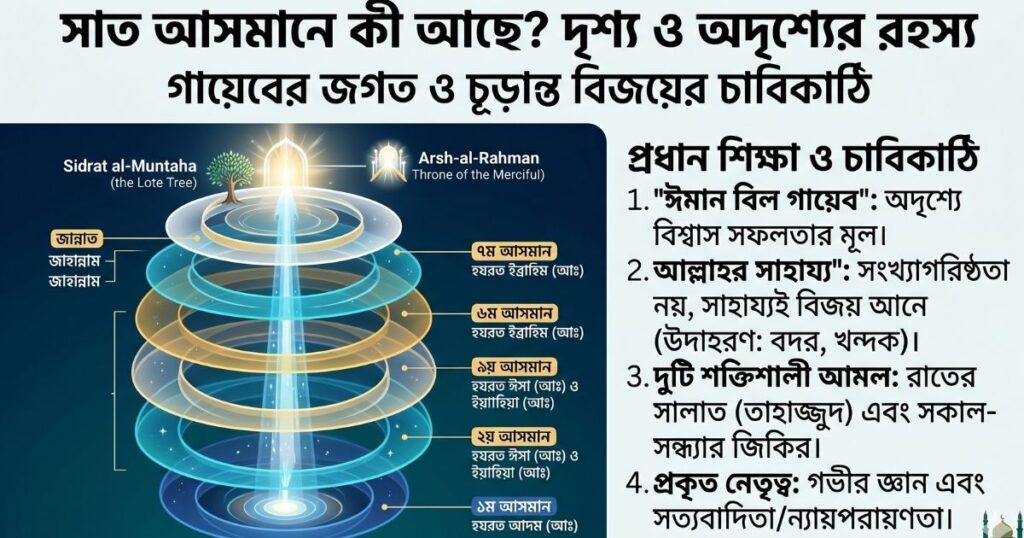 সাত আসমানে কী আছে অদৃশ্য জগতের রহস্য ও ইসলামে চূড়ান্ত বিজয়ের চাবিকাঠি