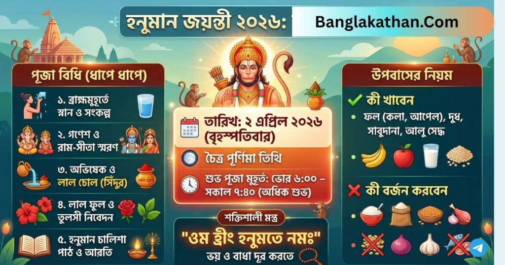 হনুমান জয়ন্তী ২০২৬ তারিখ, সময়, পূজা বিধি ও উপবাসের নিয়ম