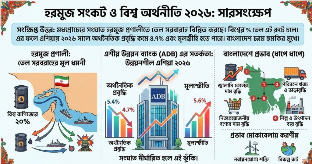 হরমুজ সংকট ও বিশ্ব অর্থনীতি ২০২৬ জ্বালানি তেলের দাম বৃদ্ধির কারণ ও প্রভাব