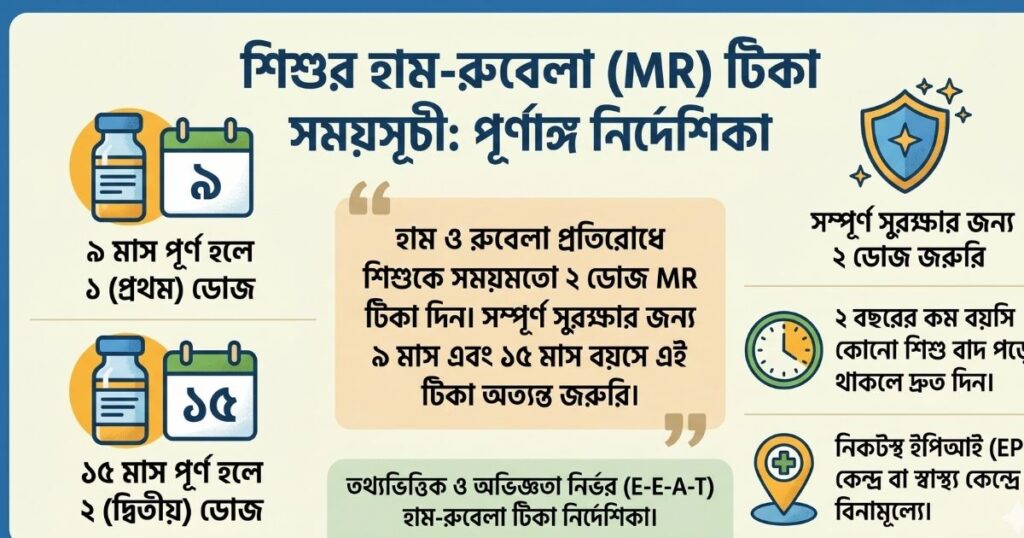 হাম ও রুবেলা (MR) টিকা শিশুর সুরক্ষায় কখন, কোথায় এবং কীভাবে দেবেন