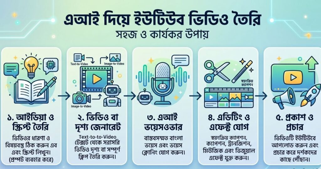 AI দিয়ে YouTube ভিডিও বানানো