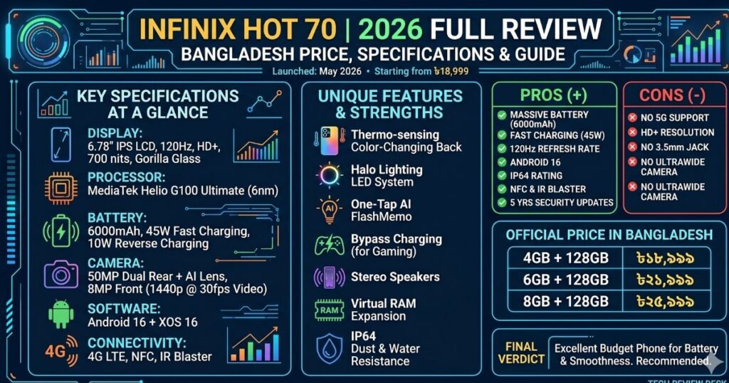 Infinix Hot 70 দাম ২০২৬