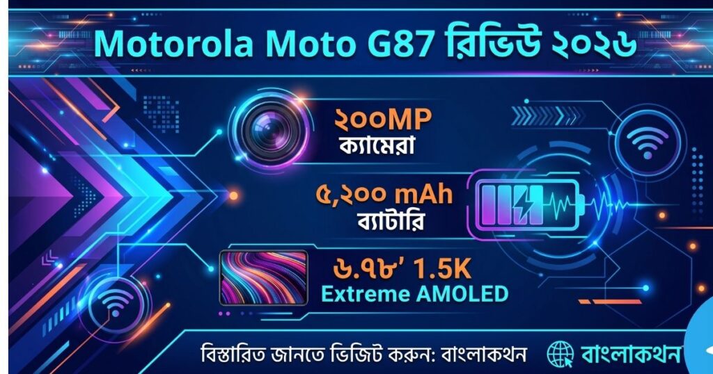 Motorola Moto G87 রিভিউ ২০২৬ ২০০MP ক্যামেরা, দাম ও স্পেসিফিকেশন