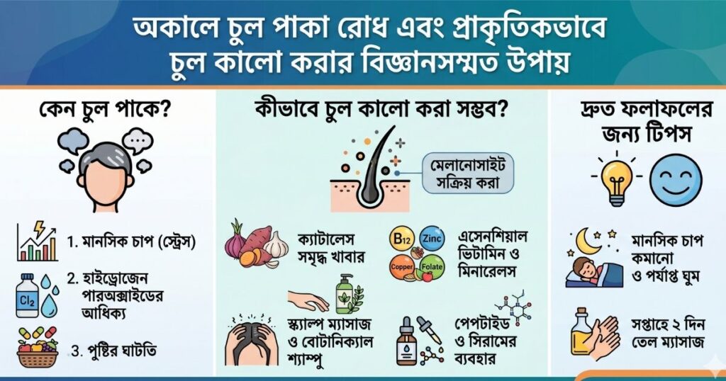 অকালে চুল পাকা রোধে করণীয়