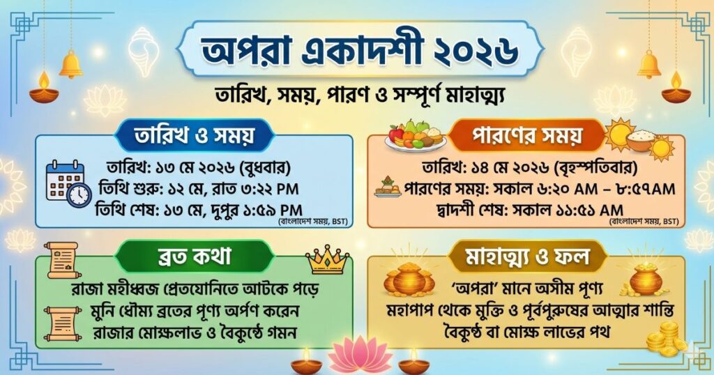 অপরা একাদশীর ধর্মীয় গুরুত্ব, ব্রত কথা ও মাহাত্ম্য