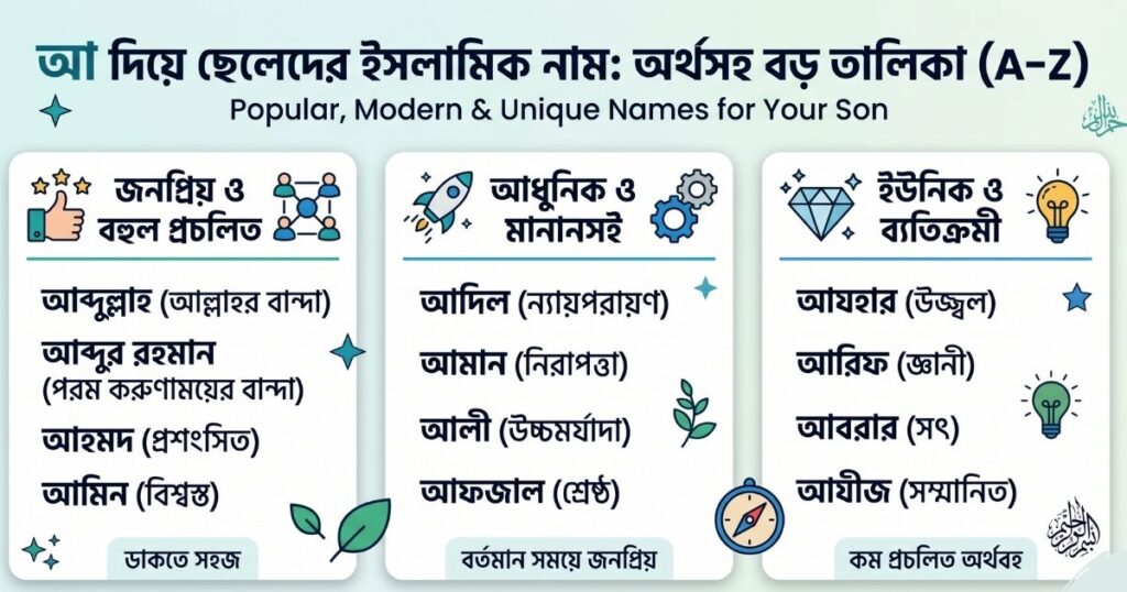 আ দিয়ে ছেলেদের ইসলামিক নাম