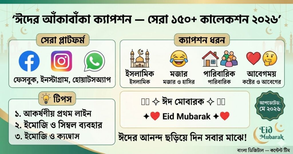 ঈদের আঁকাবাঁকা ক্যাপশন ২০২৬