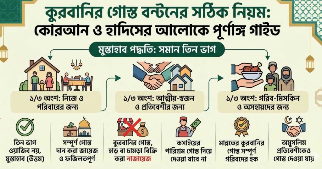 কুরবানির গোস্ত বন্টনের নিয়ম