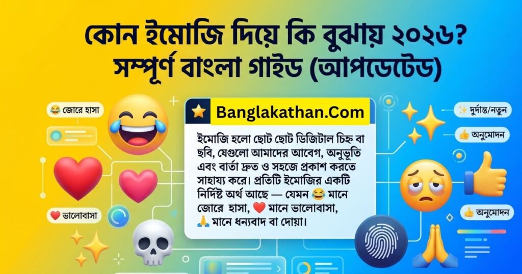 কোন ইমোজি দিয়ে কি বুঝায় ২০২৬