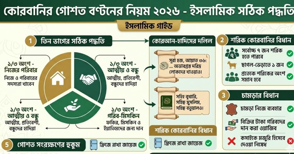 কোরবানির গোশত বন্টনের নিয়ম