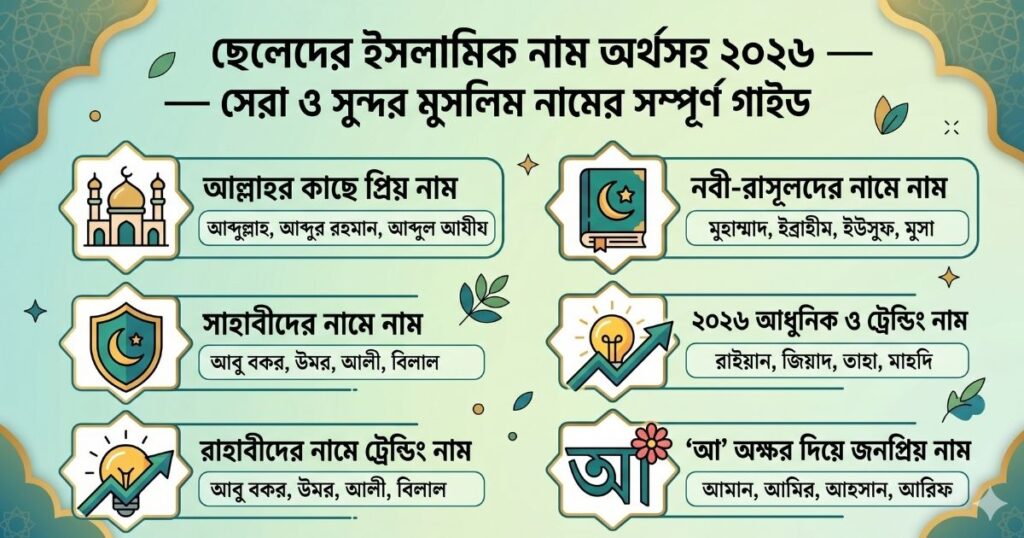 ছেলেদের ইসলামিক নাম অর্থসহ ২০২৬
