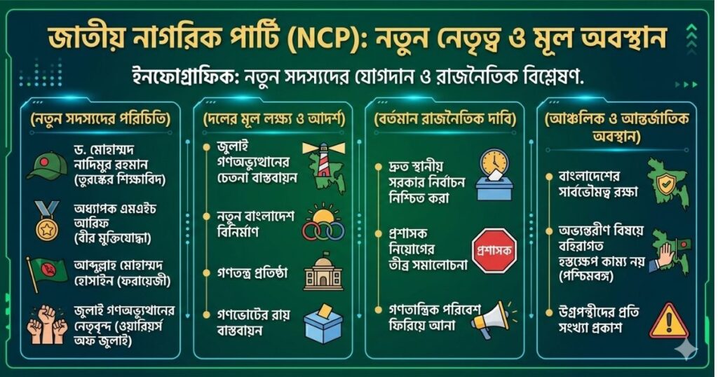 জাতীয় নাগরিক পার্টিতে (NCP) নাদিমসহ নতুন সদস্যদের যোগদান