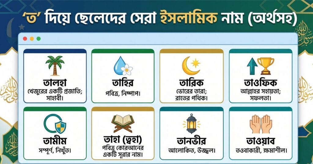 ত দিয়ে ছেলেদের ইসলামিক নাম অর্থসহ