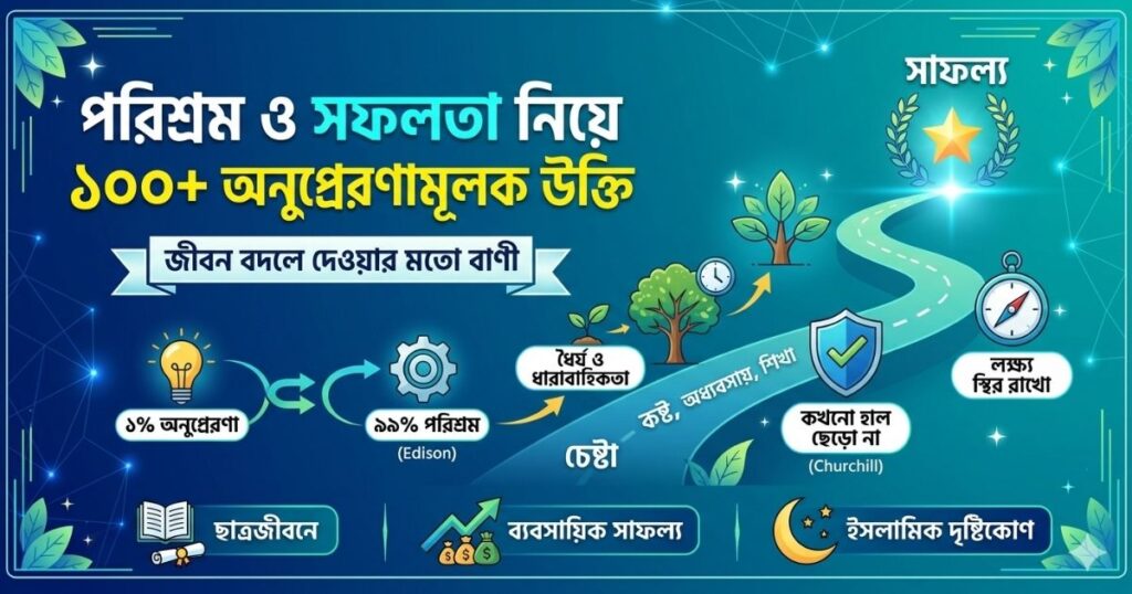 পরিশ্রম ও সফলতা নিয়ে উক্তি