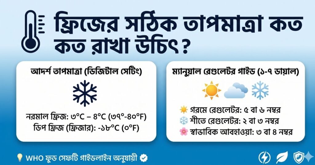 ফ্রিজের তাপমাত্রা কত রাখা উচিত