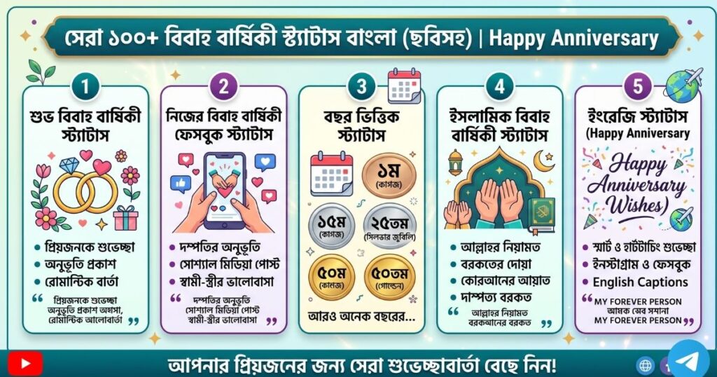 বিবাহ বার্ষিকী স্ট্যাটাস বাংলা