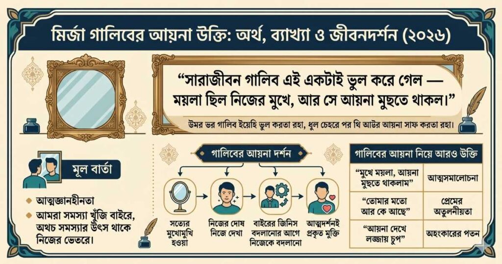 মির্জা গালিব এর উক্তি আয়না