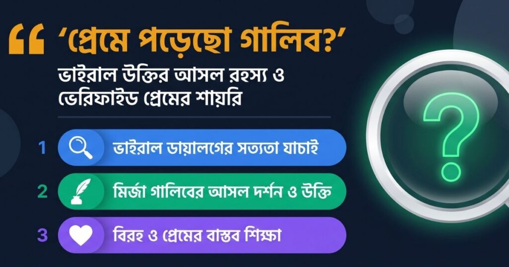 মির্জা গালিব এর উক্তি প্রেমে পড়েছো গালিব