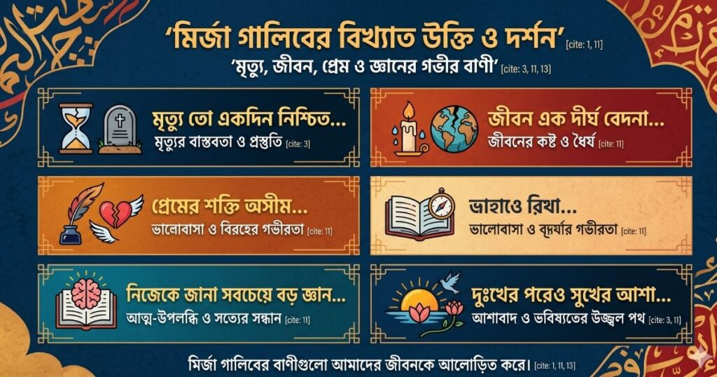 মির্জা গালিব এর উক্তি মৃত্যু নিয়ে