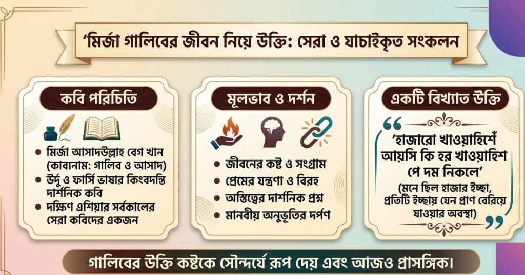 মির্জা গালিবের জীবন নিয়ে উক্তি