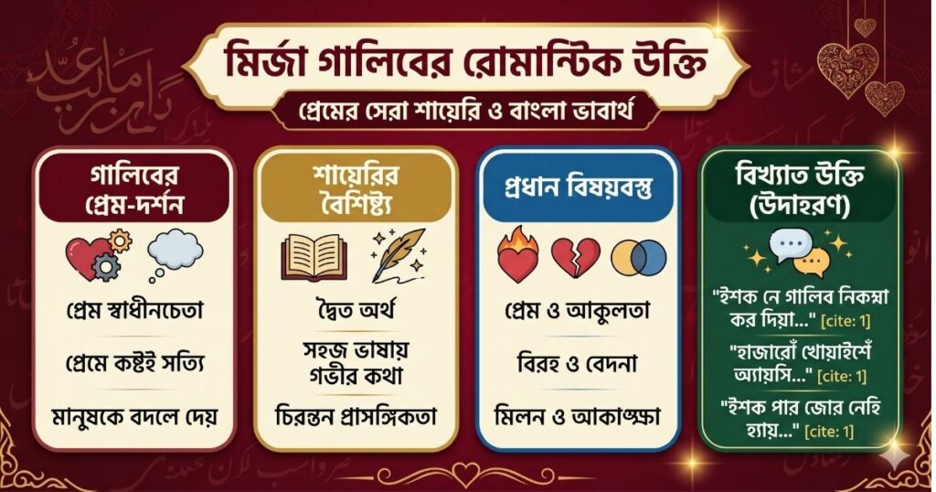 মির্জা গালিবের রোমান্টিক উক্তি