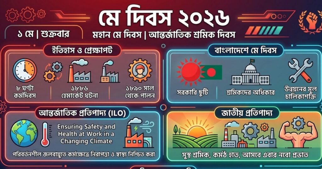 মে দিবস ২০২৬ আন্তর্জাতিক শ্রমিক দিবস (থিম, ইতিহাস, তাৎপর্য ও শ্রমিকদের অধিকার)