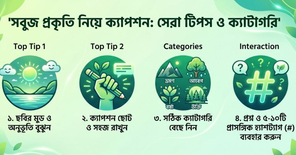 সবুজ প্রকৃতি নিয়ে ক্যাপশন