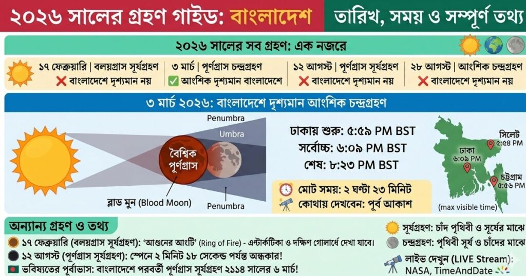২০২৬ সালের চন্দ্র ও সূর্য গ্রহণ