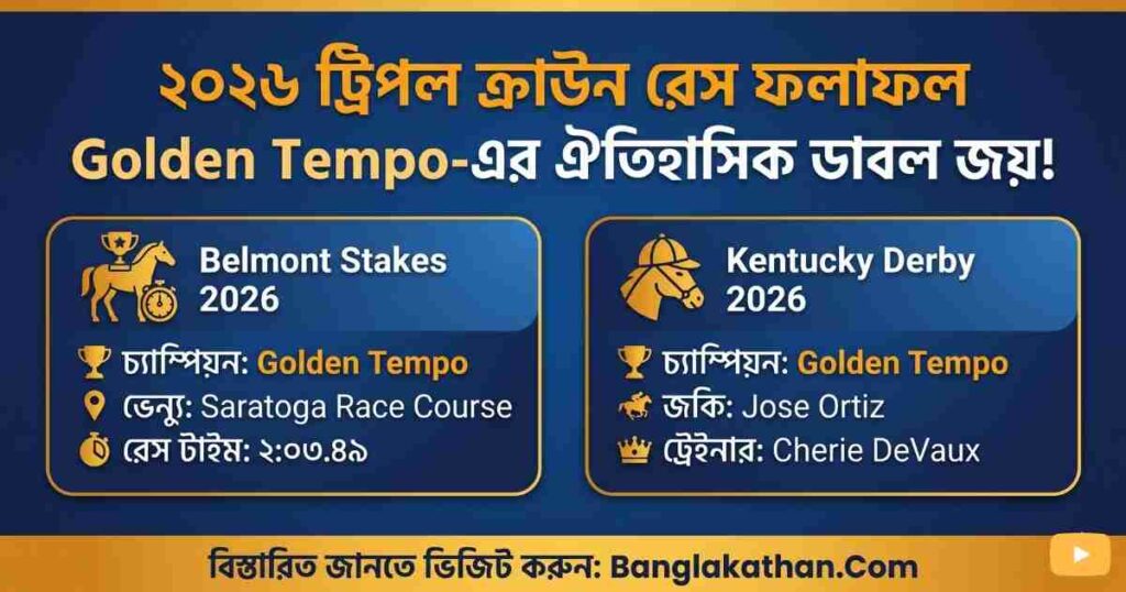 2026 Belmont Stakes ও Kentucky Derby Golden Tempo-এর ঐতিহাসিক জয় এবং Triple Crown Races