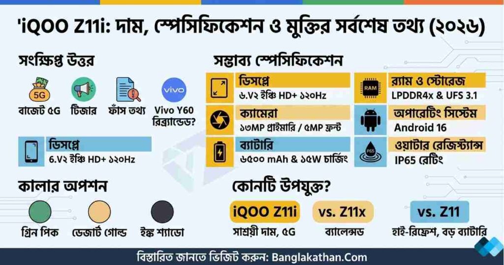 iQOO Z11i দাম, রিভিউ ও স্পেসিফিকেশন (২০২৬)