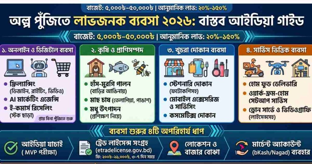 অল্প পুঁজিতে লাভজনক ব্যবসা ২০২৬
