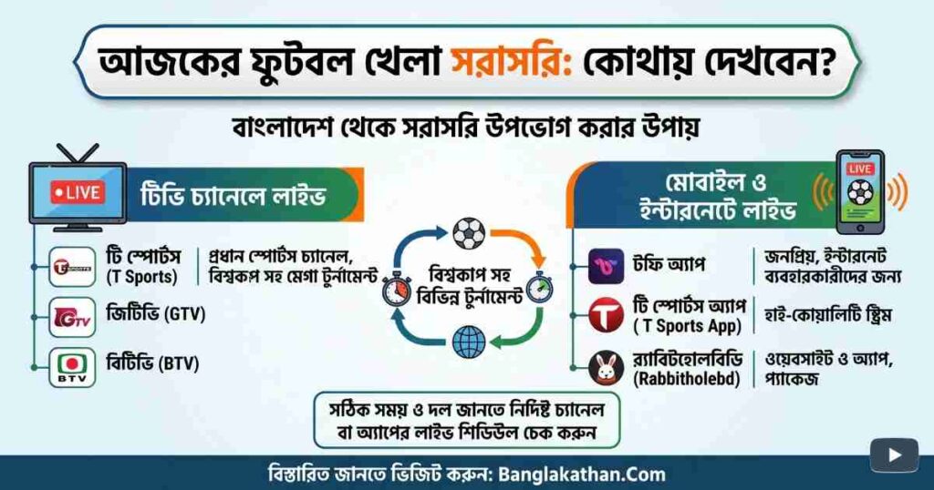 আজকের ফুটবল খেলা সরাসরি
