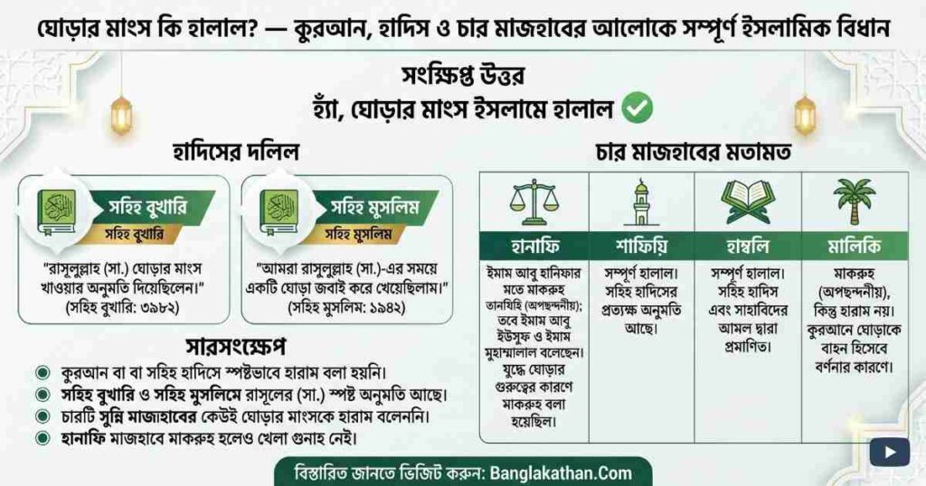 ঘোড়ার মাংস কি হালাল