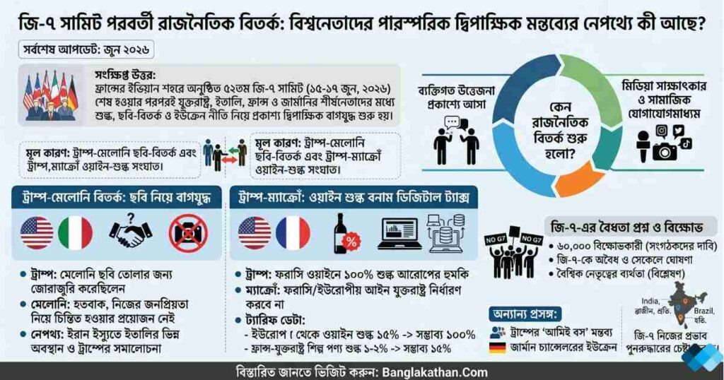 জি-৭ সামিট পরবর্তী রাজনৈতিক বিতর্ক