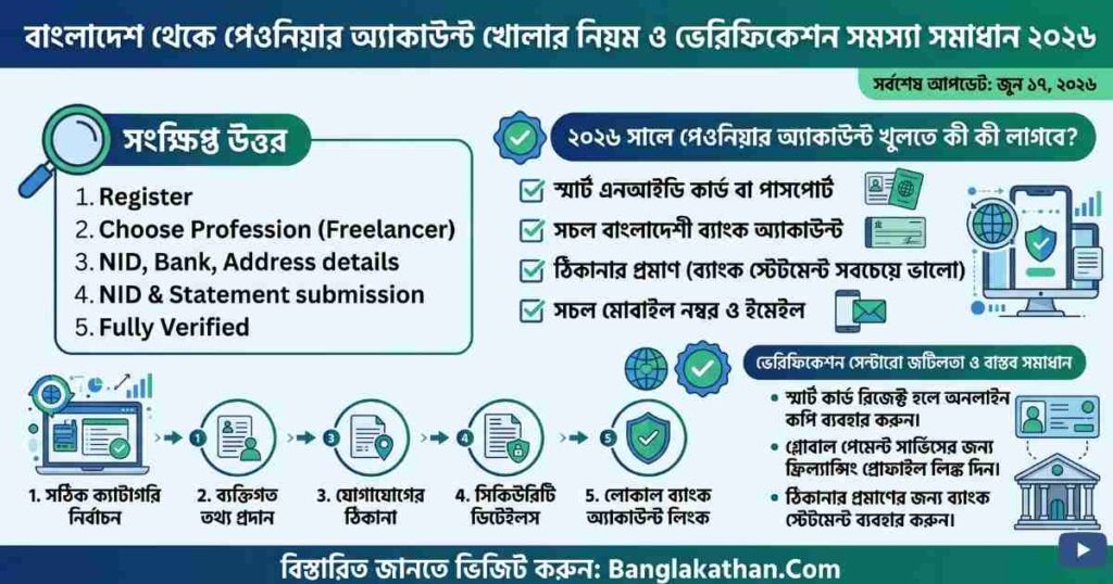 পেওনিয়ার অ্যাকাউন্ট খোলার নিয়ম ২০২৬