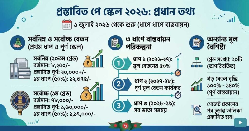 প্রস্তাবিত পে স্কেল ২০২৬ (গ্রেড ও বেতন তালিকাসহ)