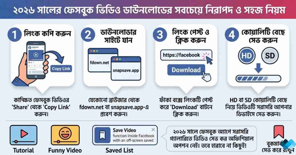 ফেসবুক ভিডিও ডাউনলোড করার সহজ নিয়ম